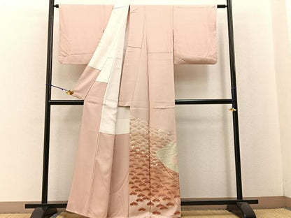 平和屋着物■豪華色留袖 駒刺繍 浜松文 金彩 正絹 逸品 BAAW5215hj