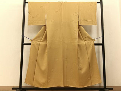 平和屋着物■上質な色無地 冊子地紋 砥の粉色 正絹 逸品 BAAW5233hj