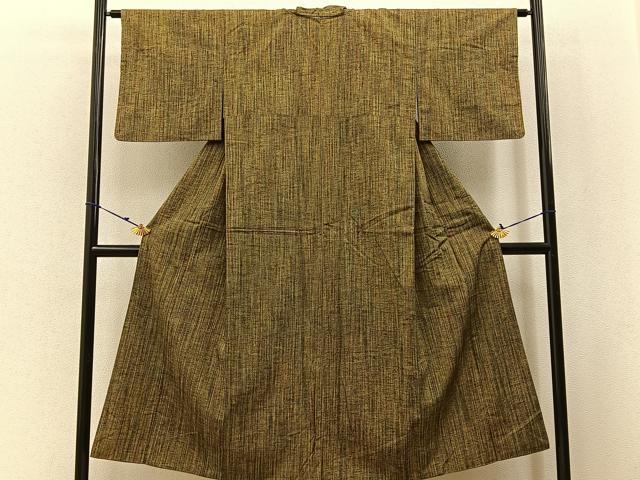 平和屋着物■上質な紬　縞　正絹　逸品　BAAW5234hj