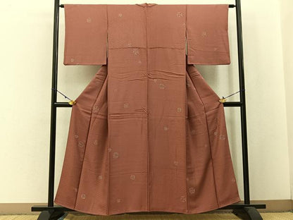平和屋着物■友禅作家の巨匠 浅井青仁 小紋 花丸文 金彩 正絹 逸品 BAAW5237hj