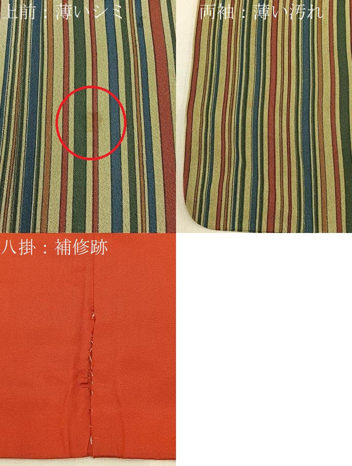 平和屋着物■上質な小紋 縞 胴抜き仕立て 正絹 逸品 BAAW5245hj