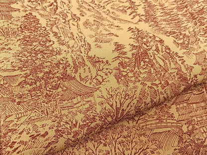 平和屋着物■上質な小紋 風景文 鬼しぼ縮緬 正絹 逸品 BAAW5249hj