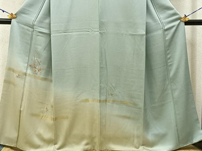 平和屋着物■訪問着 駒刺繍 流水花文 暈し染め 金彩 やまと誂製 正絹 逸品 BAAW5252hj