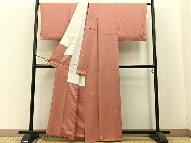 平和屋着物■上質な小紋 菊花文 金糸 正絹 逸品 BAAW5253hj