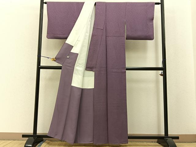 平和屋着物■上質な色無地 二藍色 正絹 逸品 BAAW5258hj