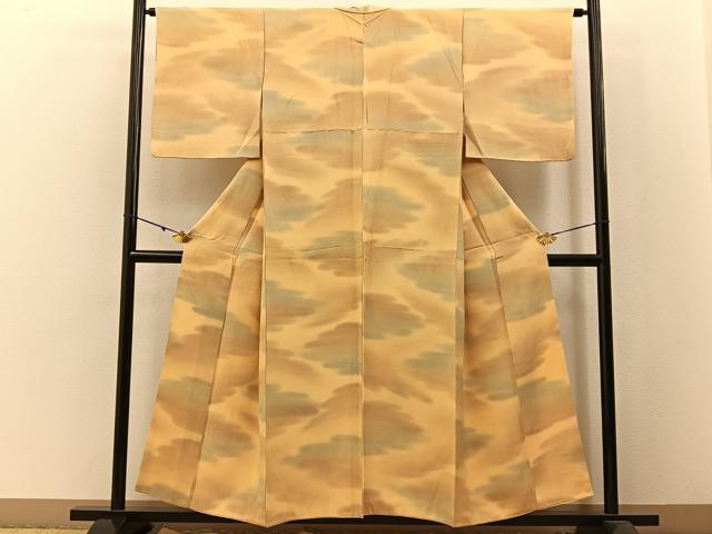 平和屋着物■上質な小紋 雲重ね文 正絹 逸品 BAAW5299hj