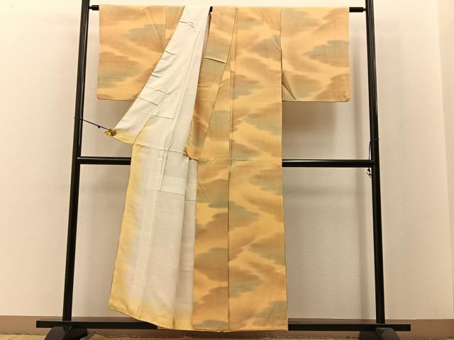 平和屋着物■上質な小紋 雲重ね文 正絹 逸品 BAAW5299hj