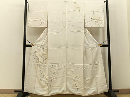 平和屋着物■訪問着 手描き 枝花文 暈し染め 正絹 逸品 BAAW5327hj