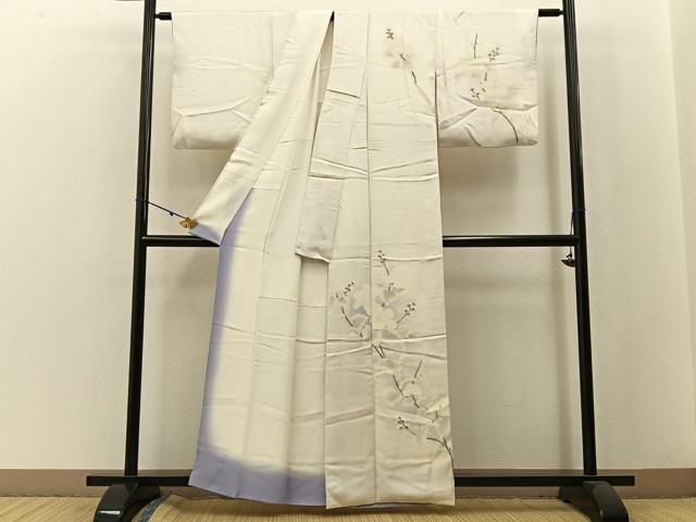 平和屋着物■訪問着 手描き 枝花文 暈し染め 正絹 逸品 BAAW5327hj