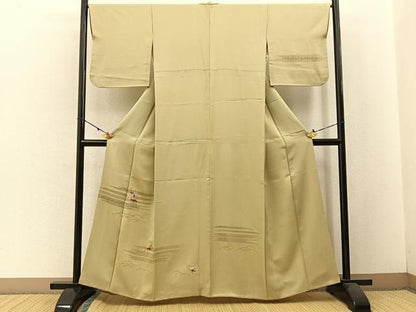 平和屋着物■訪問着 刺繍 葡萄蔦の葉文 金彩 正絹 逸品 BAAW5330hj