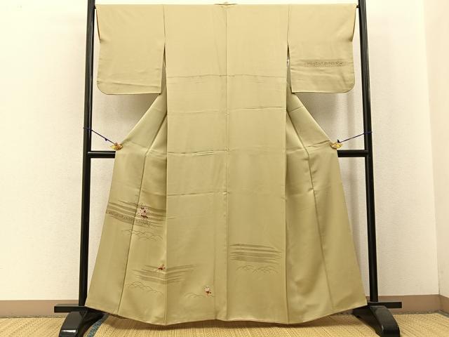 平和屋着物■訪問着 刺繍 葡萄蔦の葉文 金彩 正絹 逸品 BAAW5330hj