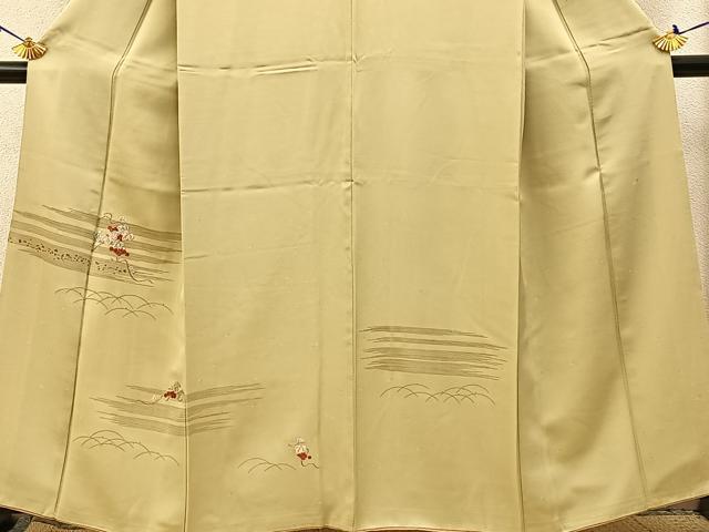 平和屋着物■訪問着 刺繍 葡萄蔦の葉文 金彩 正絹 逸品 BAAW5330hj