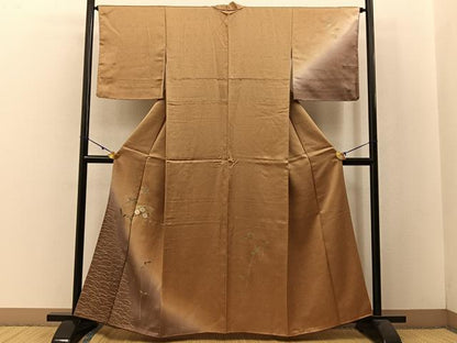 平和屋着物■訪問着 扇面草花文 暈し染め 金彩 正絹 逸品 BAAW5331hj