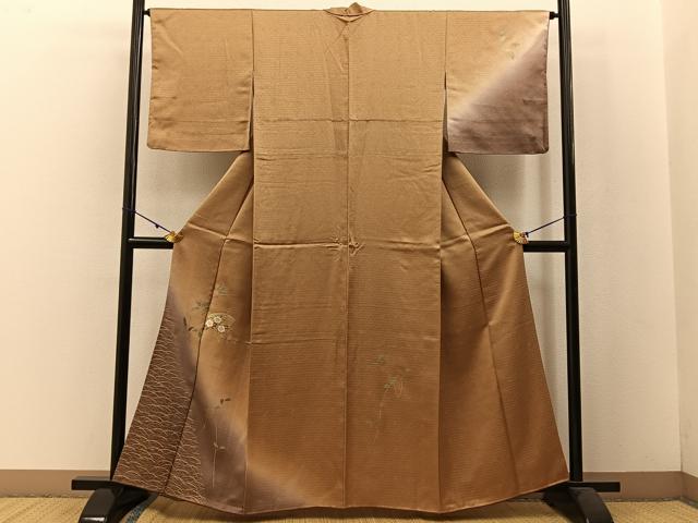 平和屋着物■訪問着 扇面草花文 暈し染め 金彩 正絹 逸品 BAAW5331hj