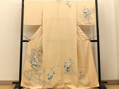 平和屋着物■訪問着 友禅 流水花陶器文 暈し染め 正絹 逸品 BAAW5332hj