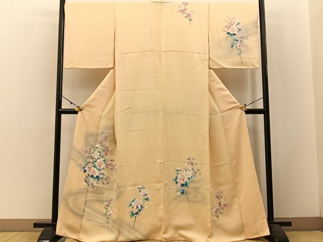 平和屋着物■訪問着 友禅 流水花陶器文 暈し染め 正絹 逸品 BAAW5332hj