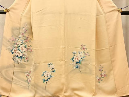 平和屋着物■訪問着 友禅 流水花陶器文 暈し染め 正絹 逸品 BAAW5332hj
