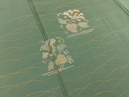平和屋着物■訪問着 竹屋町刺繍 花唐草文 金彩 正絹 逸品 BAAW5338hj