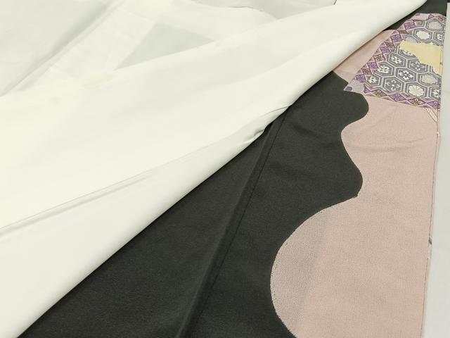 平和屋着物■豪華黒留袖　駒刺繍　孔雀有職花文　金彩　正絹　逸品　BAAW5345hj