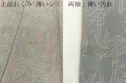 平和屋着物■上質な小紋　紬地　笹竹文　正絹　逸品　BAAW5354hj
