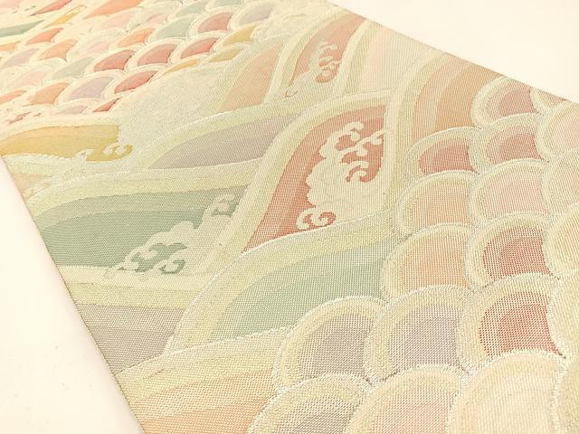 平和屋着物◎佐賀錦 六通柄袋帯 立波文 金銀糸 正絹 逸品 BAAW5358hj