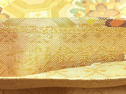平和屋着物◎七彩佐賀錦　六通柄袋帯　蜀江花文　金銀糸　正絹　逸品　BAAW5367hj