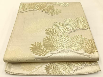平和屋着物◎六通柄袋帯　松　金銀糸　正絹　逸品　BAAW5373hj