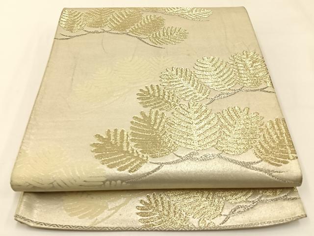平和屋着物◎六通柄袋帯　松　金銀糸　正絹　逸品　BAAW5373hj