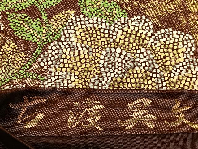 平和屋着物◎六通柄袋帯 唐織 古渡異文 金糸 正絹 逸品 BAAW5382hj