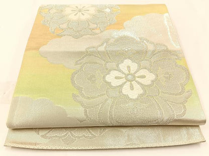 平和屋着物◎六通柄袋帯　唐織　宝相華　金銀糸　引箔　正絹　逸品　BAAW5392hj