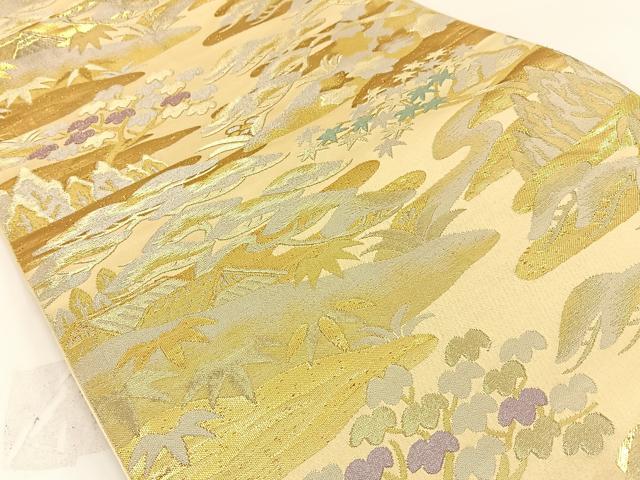 平和屋着物◎六通柄　京袋帯　風景文　金銀糸　正絹　逸品　BAAW5401hj