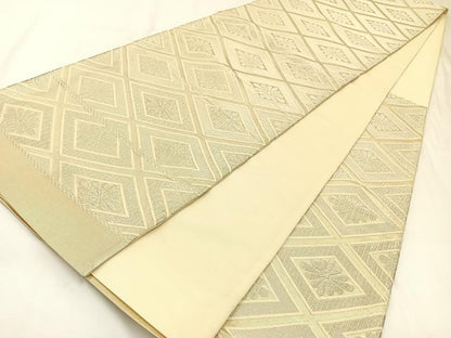 平和屋着物◎西陣　六通柄袋帯　花菱文　金銀糸　証紙付き　正絹　逸品　BAAW5416hj