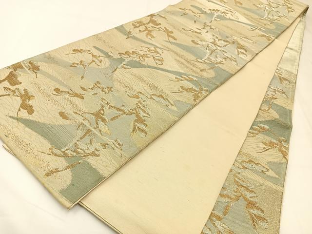 平和屋着物◎六通柄袋帯　浜松文　金銀糸　正絹　逸品　BAAW5425hj