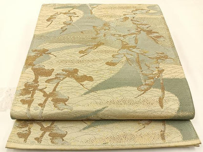 平和屋着物◎六通柄袋帯　浜松文　金銀糸　正絹　逸品　BAAW5425hj