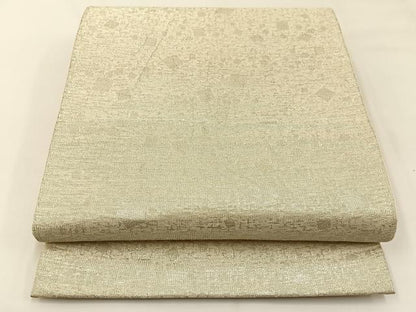 平和屋着物◎全通柄袋帯　箔散らし文様　銀糸　正絹　逸品　BAAW5442hj