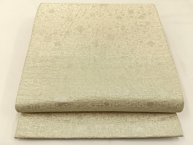 平和屋着物◎全通柄袋帯　箔散らし文様　銀糸　正絹　逸品　BAAW5442hj