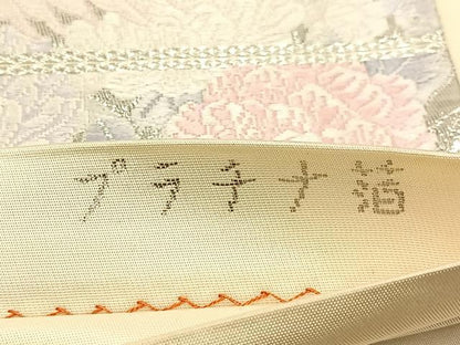 平和屋着物◎六通柄袋帯　唐織　清香鳳凰文　プラチナ箔　正絹　逸品　BAAW5455hj