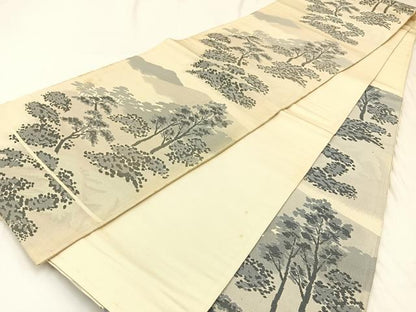 平和屋着物◎六通柄袋帯　樹林文　正絹　逸品　BAAW5466hj