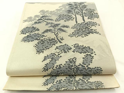 平和屋着物◎六通柄袋帯　樹林文　正絹　逸品　BAAW5466hj