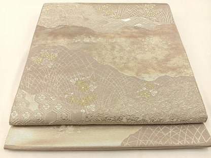 平和屋着物◎西陣　六通柄袋帯　はく錦　道長有職花文　金銀糸　引箔　正絹　逸品　BAAW5496hj