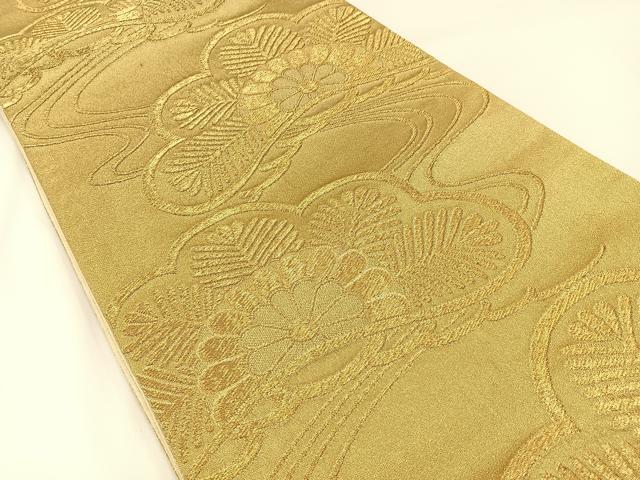 平和屋着物◎六通柄袋帯　浜松文　金糸　正絹　逸品　BAAW5498hj