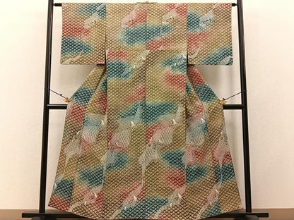 平和屋着物■上質な小紋　平安人物文　暈し染め　正絹　逸品　BAAW5503hj