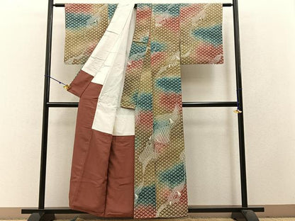 平和屋着物■上質な小紋　平安人物文　暈し染め　正絹　逸品　BAAW5503hj