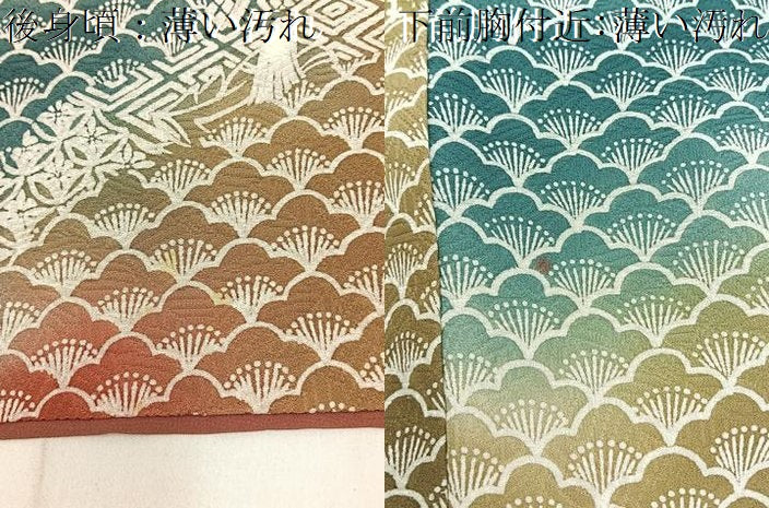 平和屋着物■上質な小紋　平安人物文　暈し染め　正絹　逸品　BAAW5503hj