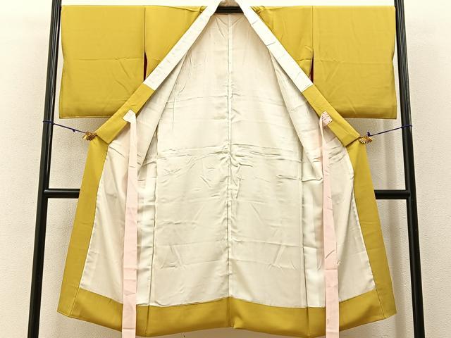 平和屋着物●長襦袢 袷 黄金色 正絹 逸品 BAAW5510hj