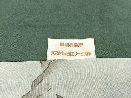 平和屋着物●男性　長襦袢　袷　富嶽三十六景　キングサイズ　正絹　逸品　未使用　BAAW5516hj