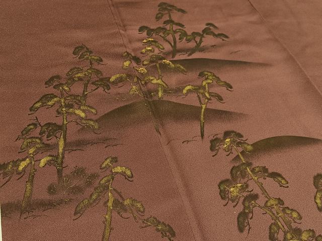 平和屋着物■訪問着　刺繍　松　金彩　ロング丈　正絹　逸品　BAAW5519hj