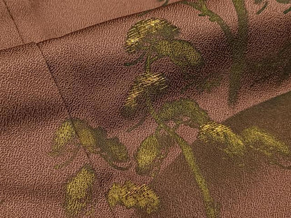 平和屋着物■訪問着　刺繍　松　金彩　ロング丈　正絹　逸品　BAAW5519hj