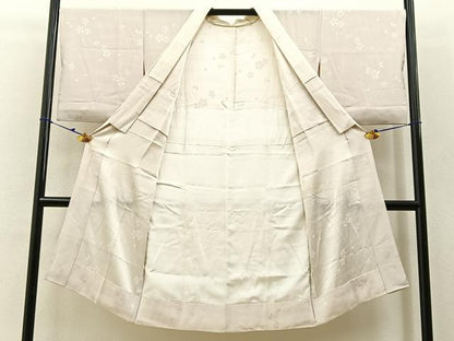 平和屋着物■長襦袢　無双仕立て　舞桜地紋　正絹　逸品　BAAW5531hj