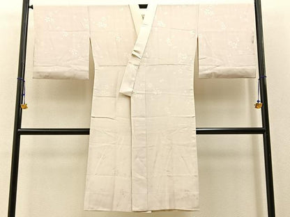 平和屋着物■長襦袢　無双仕立て　舞桜地紋　正絹　逸品　BAAW5531hj